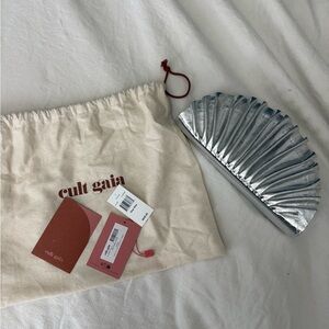 Cult Gaia Metallic Silver Clutch
